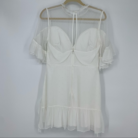 La Maison Talulah White Enchantment Ruffle Mini Dress Size L - Picture 4 of 7
